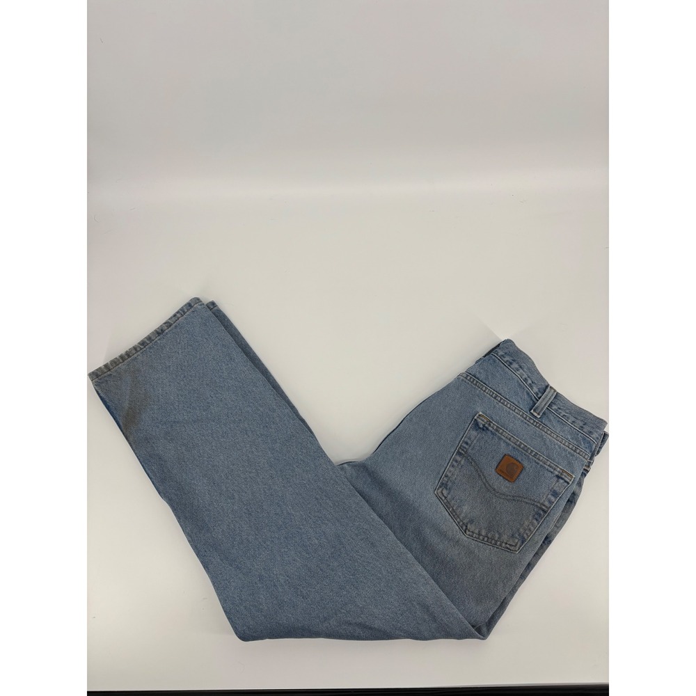 Carhartt B460 LVB Relaxed Fit Light Wash Blue Denim Jeans Mens 35x32